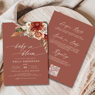 All in One Wildflower Baby in Bloom Autumn Shower Invitation