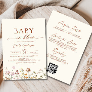 All in One Wildflower Baby in Bloom Baby Shower Invitation
