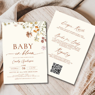All in One Wildflower Baby in Bloom Baby Shower Invitation