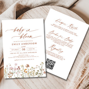 All in One Wildflower Baby in Bloom Baby Shower  Invitation