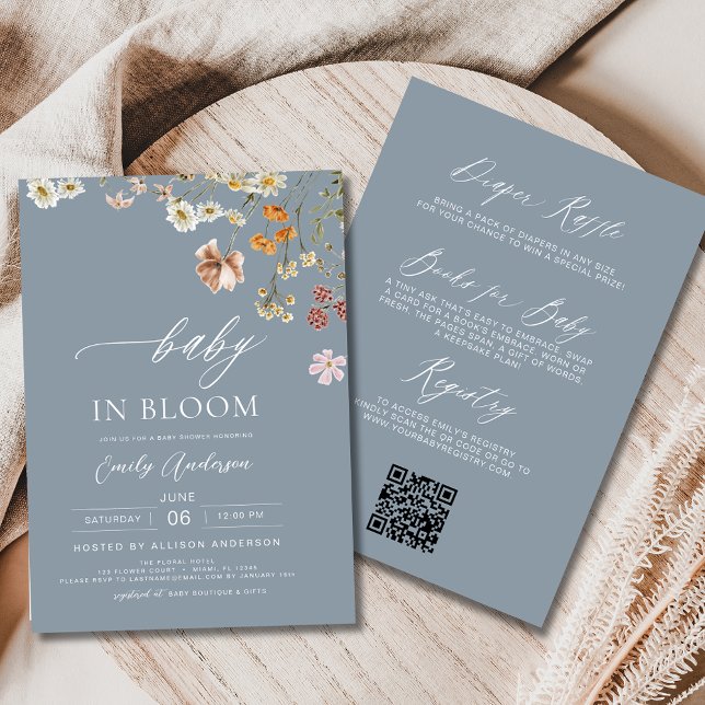 All in One Wildflower Baby in Bloom Baby Shower Invitation (Creator Uploaded)
