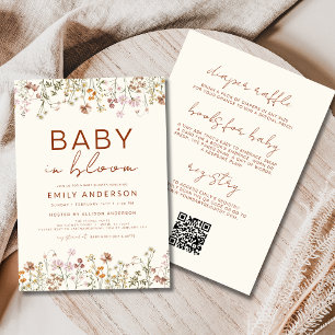 All in One Wildflower Baby in Bloom Baby Shower  Invitation