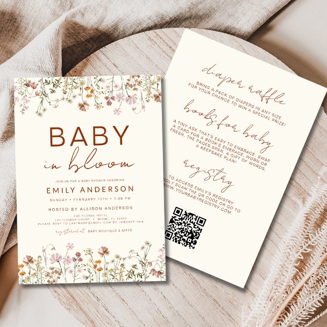 All in One Wildflower Baby in Bloom Baby Shower  Invitation (Creator Uploaded)
