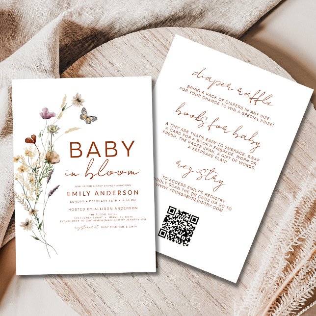 All in One Wildflower Baby in Bloom Baby Shower Invitation (Creator Uploaded)