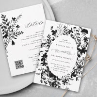 All In One Wildflower Frame Black & White Wedding