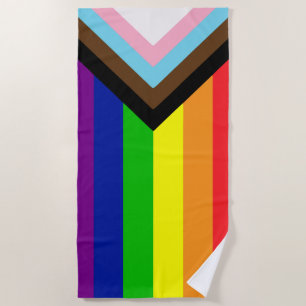 ALL INCLUSIVE LGBTQ PRIDE RAINBOW FLAG BEACH TOWEL