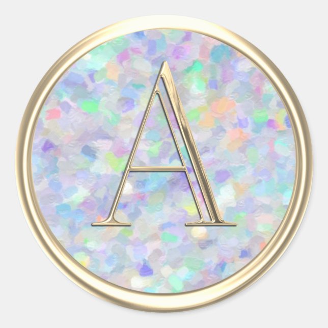 ALL INITIALS Gold Monogram Abstract  Classic Round Sticker (Front)