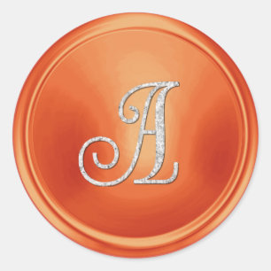 ALL INITIALS Silver Monogram 3 Copper Classic Round Sticker