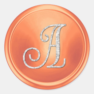 ALL INITIALS Silver Monogram 3 Copper Classic Round Sticker