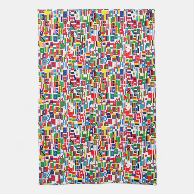 All International Flags Tea Towel (Vertical)