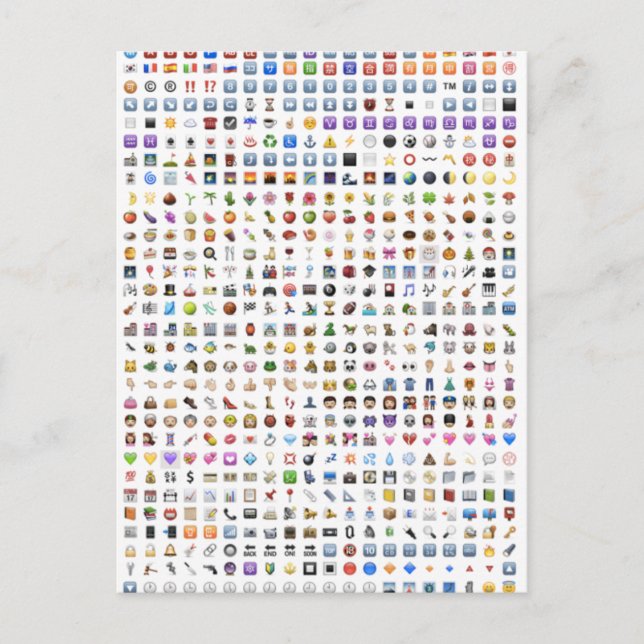 All iPhone / iOS emojis Postcard (Front)