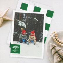 All Is Bright Bold Green Chequerboard Festive