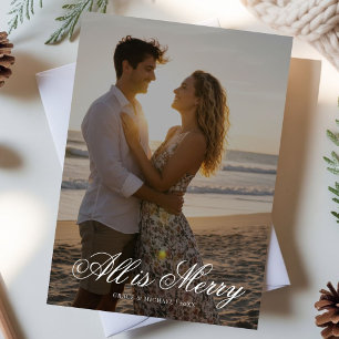 All Is Bright – Couple by the Tree Holiday Card