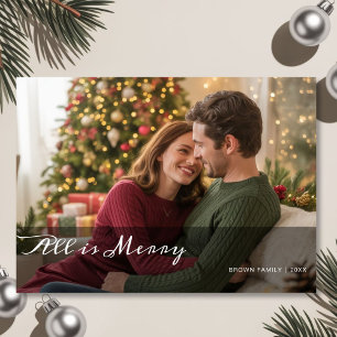 All Is Bright Couple Christmas Romantic Card