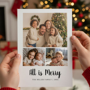 All Is Bright Family Cute Holiday Card