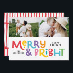 All is bright fun modern bright Christmas twinkle  Holiday Card<br><div class="desc">All may not be calm but all can still be bright with this fun modern colourful Christmas card.</div>