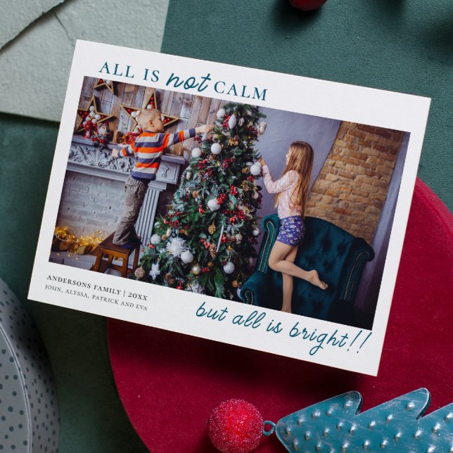 All is Bright Minimal Christmas Kids Photo Holiday Card (Creator Uploaded)