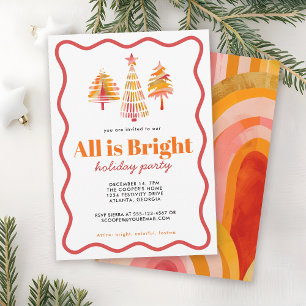 All is Bright Modern Holiday Party Invitation