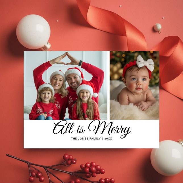 All Is Bright – Whimsical Family Christmas Card (Creator Uploaded)