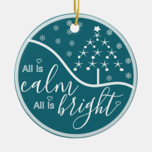 All is Calm All is bright Ceramic Tree Decoration