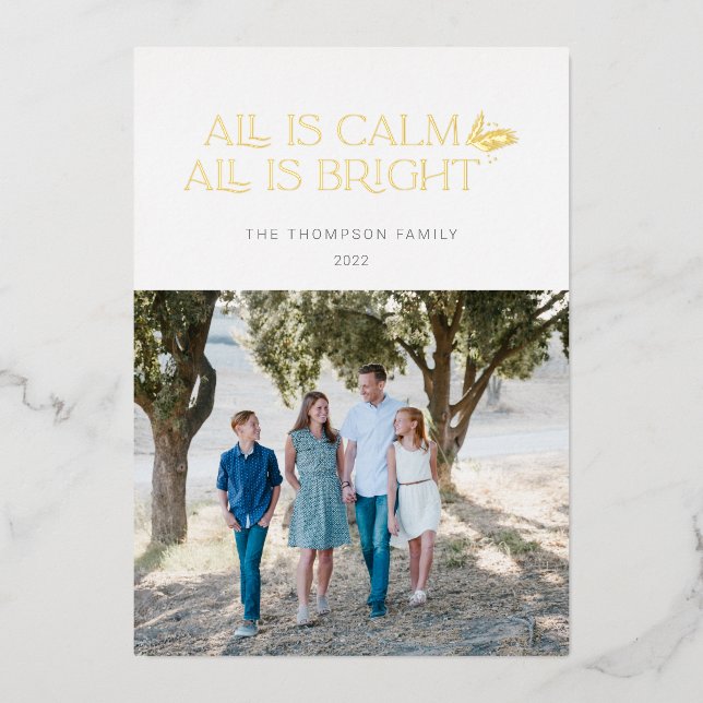 All is Calm All is Bright Christmas Design White (Front)