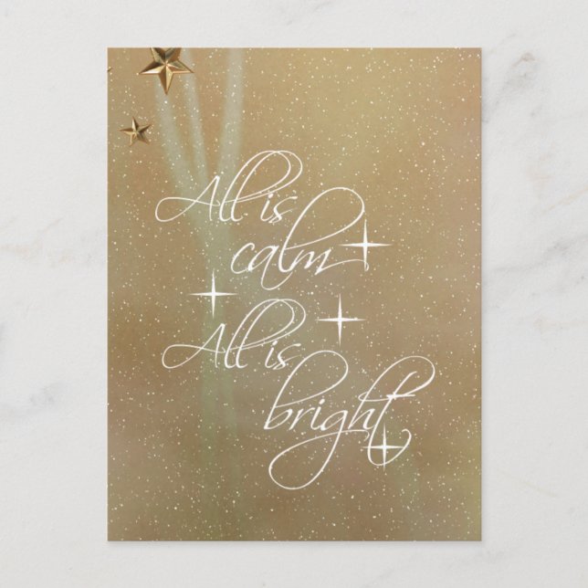 All is Calm, All is Bright Christmas Holiday Postcard (Front)