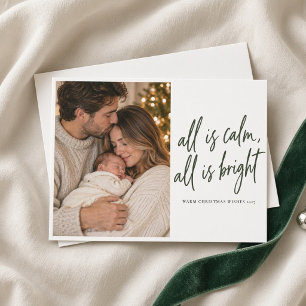 All Is Calm All Is Bright Christmas Photo Card
