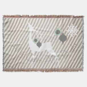 All is Calm All is Bright Deer Holiday Throw Blanket