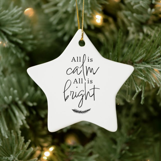 All Is Calm All is Bright Modern Star Ceramic Tree Decoration (Tree)