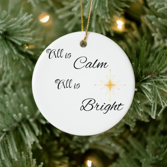 All is Calm, All is Bright on a  Ceramic Tree Decoration (Tree)