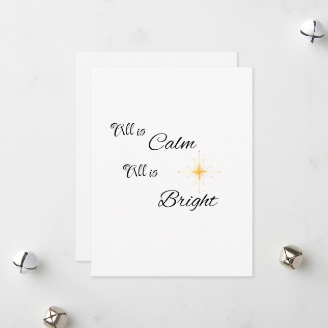 All is Calm, All is Bright on a  Holiday Card (Front/Back In Situ)