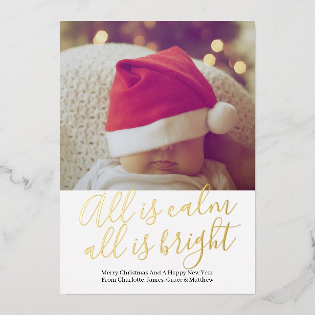 All Is Calm All Is Bright Personalised Christmas  (Front)