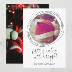 All Is Calm All Is Bright Personalised Christmas Holiday Card