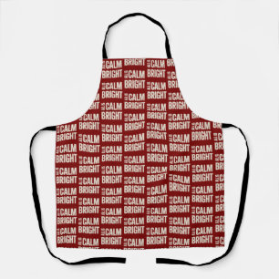 All Is Calm All Is Bright Retro Family Christmas  Apron