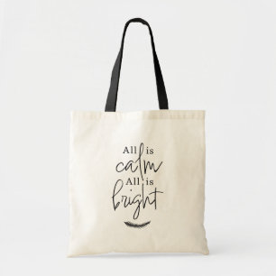 All Is Calm, All Is Bright Silent Night Christmas Tote Bag