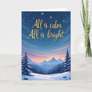 All is Calm All is Bright Winter Night Sky Card