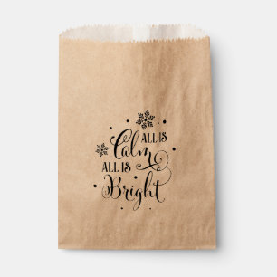 ALL IS CALM Whimsical Christmas Holiday Favour Favour Bags