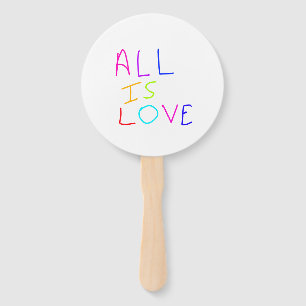 All is love rainbow colourful pride LGBTQ gay june Hand Fan