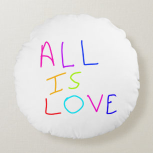 All is love rainbow colourful pride LGBTQ gay june Round Cushion