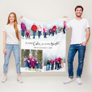 All is Not Calm Funny Family Photo Fleece Blanket