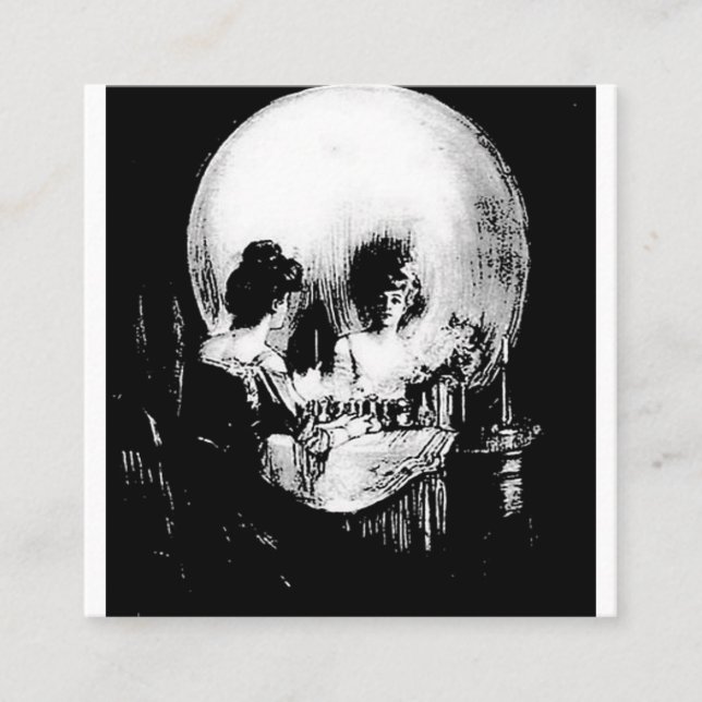 All Is Vanity Charles Allan Gilbert Square Business Card (Front)