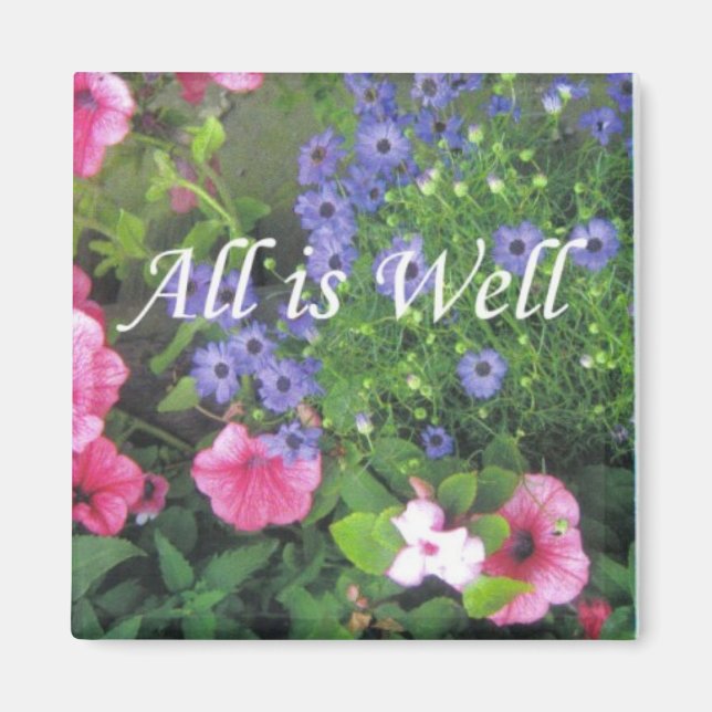 all is well flowers magnet (Front)