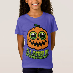 All Jacked Up on Halloween Candy Funny Pumpkin T-Shirt