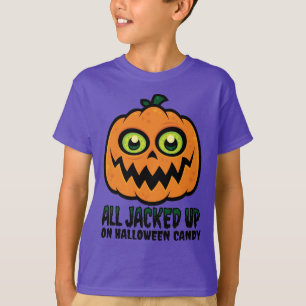 All Jacked Up on Halloween Candy Jack-O'-Lantern T-Shirt