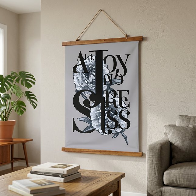 All Joy No Stress Floral Tapestry Gift for Her (Creator Uploaded)