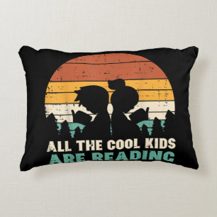 All Kids Are Reading Retro Read Book Lover Boys Gi Decorative Cushion