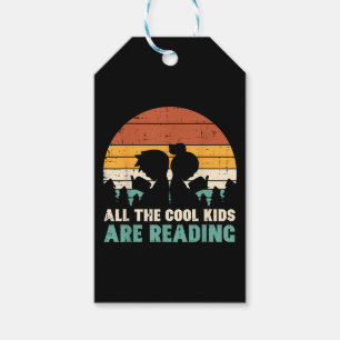 All Kids Are Reading Retro Read Book Lover Boys Gi Gift Tags