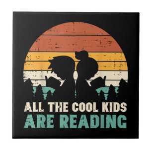 All Kids Are Reading Retro Read Book Lover Boys Gi Tile