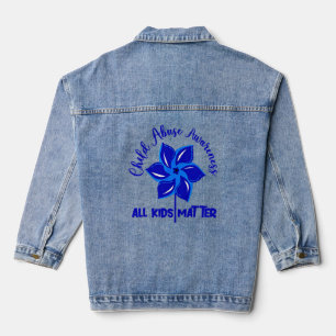All Kids Matter Child Abuse Awareness Pinwheel Denim Jacket
