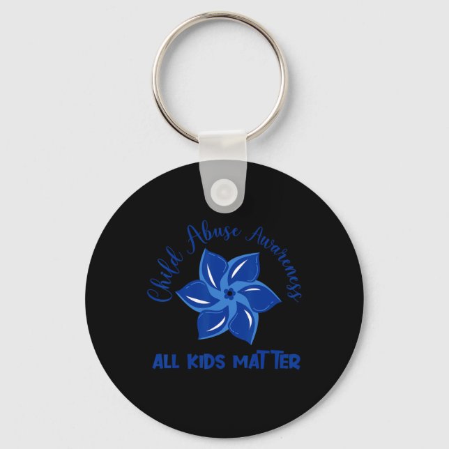 All Kids Matter Child Abuse Awareness Pinwheel  Key Ring (Front)